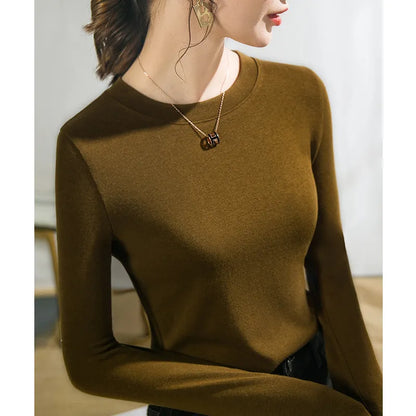 Slim-Fit Crew Neck Long Sleeve Knit Top
